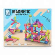 Set 64 piese magnetice constructie copii Montessori bile bastonase 3+ ani cadou Adison